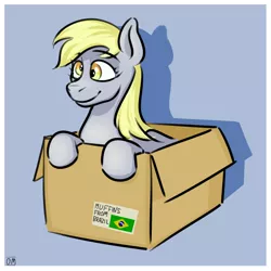 Size: 2000x2000 | Tagged: safe, artist:oldman, derpibooru import, derpy hooves, pegasus, pony, box, brazil, image, png, pony in a box, simple background, sketch, solo