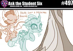 Size: 800x563 | Tagged: safe, artist:sintakhra, derpibooru import, ocellus, smolder, ant, changeling, dragon, insect, tumblr:studentsix, bandana, cute, diaocelles, eyes closed, image, png, post-it, tree