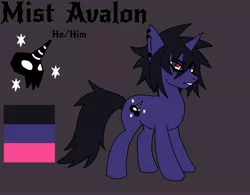 Size: 3000x2335 | Tagged: safe, artist:sleepymist, derpibooru import, oc, oc:mist avalon, unicorn, cutie mark, emo, goth, horn, image, jpeg, reference sheet, skull, unicorn oc