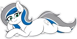 Size: 2233x1149 | Tagged: safe, artist:seafooddinner, derpibooru import, oc, oc:boeingpone, unofficial characters only, earth pony, pony, draw me like one of your french girls, female, image, lidded eyes, looking at you, lying down, mare, png, simple background, solo, transparent background