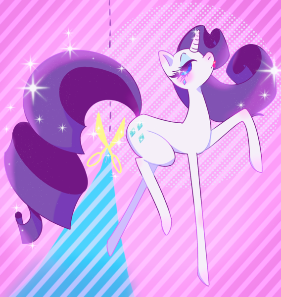 Size: 3066x3238 | Tagged: safe, artist:kaiyotezenboo, derpibooru import, rarity, pony, unicorn, abstract background, blushing, fabulous, female, high res, image, lipstick, mare, png, scissors, solo, sparkles