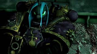 Size: 320x180 | Tagged: semi-grimdark, derpibooru import, screencap, queen chrysalis, anthro, chaos space marine, g4, image, jpeg, space marine, warhammer (game), warhammer 40k