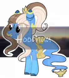 Size: 1280x1446 | Tagged: safe, artist:hoochuu, derpibooru import, oc, unofficial characters only, genie, genie pony, pony, commission, ear piercing, earring, eye clipping through hair, eyelashes, image, jewelry, jpeg, lamp, nose piercing, nose ring, obtrusive watermark, piercing, solo, watermark, ych result