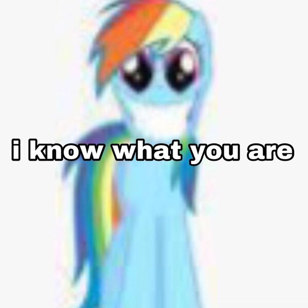 Size: 899x899 | Tagged: safe, derpibooru import, editor:themlpmemesupplier, rainbow dash, pegasus, big grin, caption, grin, image, image macro, jpeg, low quality, shitposting, smiling, solo, text