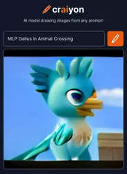 Size: 1162x1588 | Tagged: safe, craiyon, dall·e mini, derpibooru import, machine learning generated, gallus, gryphon, animal crossing, artificial intelligence, cloud, image, png, sky, solo