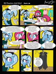 Size: 1024x1343 | Tagged: safe, artist:rammzblood, derpibooru import, pinkie pie, trixie, comic, image, jpeg, spanish