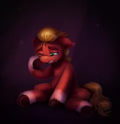 Size: 3040x3155 | Tagged: safe, artist:malarkey, derpibooru import, sprout cloverleaf, earth pony, pony, crying, g5, image, male, png, solo, stallion