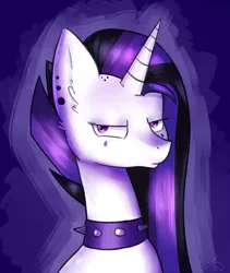 Size: 1024x1211 | Tagged: artist needed, safe, derpibooru import, princess celestia, alicorn, pony, between dark and dawn, alternate hairstyle, collar, dyed mane, ear piercing, emolestia, female, image, jpeg, makeover, makeup, mare, piercing, punklestia, spiked collar