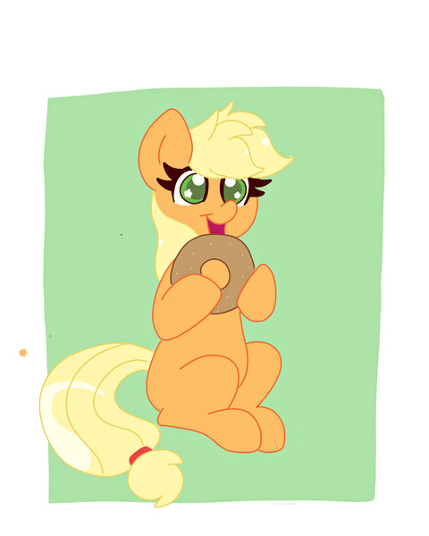 Size: 1882x2352 | Tagged: safe, artist:cinematic-fawn, derpibooru import, applejack, pony, donut, food, image, jpeg, solo