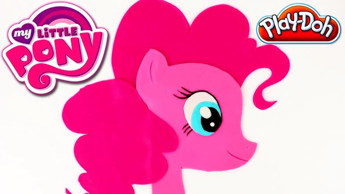 Size: 686x386 | Tagged: safe, artist:play-doh world, derpibooru import, pinkie pie, earth pony, pony, art, bust, cute, diapinkes, female, g4, head, image, jpeg, logo, mare, my little pony logo, play-doh, portrait, simple background, smiling, white background, youtube link, youtube thumbnail