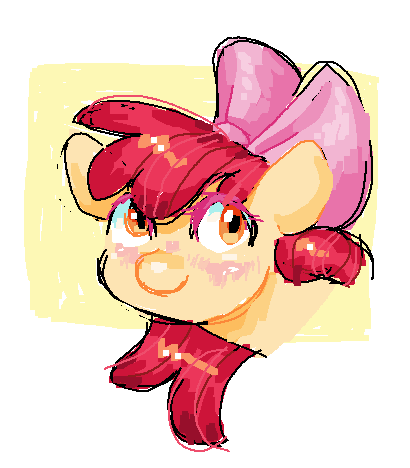 Size: 410x468 | Tagged: safe, artist:fr0st__bit3, derpibooru import, apple bloom, earth pony, pony, adorabloom, blushing, cute, female, filly, foal, image, ms paint, png, smiling, solo