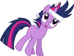 Size: 645x485 | Tagged: safe, artist:sollace, derpibooru import, twilight sparkle, pony, unicorn, it's about time, .svg available, alternate hairstyle, bandana, cute, image, messy mane, open mouth, png, solo, twilynanas, unicorn twilight, vector