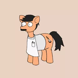 Size: 1500x1500 | Tagged: safe, artist:potatoconnoisseur, derpibooru import, ponified, earth pony, pony, apron, bob belcher, bob's burgers, clothes, commission, derpibooru exclusive, facial hair, image, male, moustache, png, simple background, solo, stallion