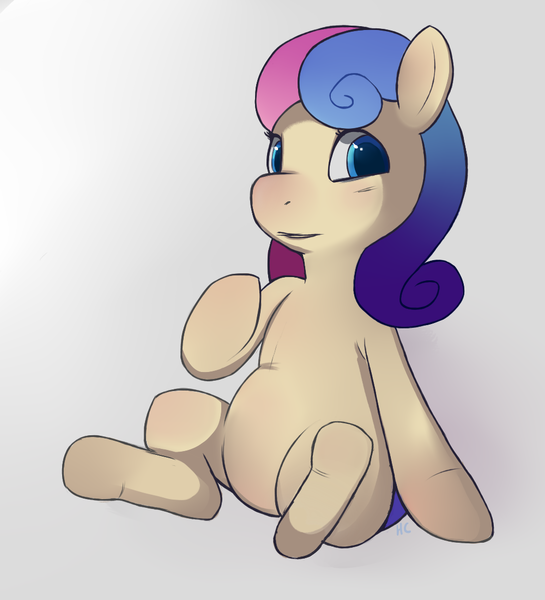 Size: 1000x1100 | Tagged: safe, artist:happycrumble, derpibooru import, bon bon, sweetie drops, earth pony, pony, female, image, mare, png, sitting, solo