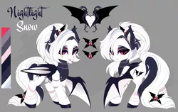 Size: 5500x3485 | Tagged: safe, artist:xsatanielx, derpibooru import, oc, oc:nightlight snow, unofficial characters only, bat pony, pony, bat pony oc, bat wings, female, image, mare, png, reference, solo, wings