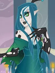 Size: 768x1024 | Tagged: safe, artist:thelivingmachine02, derpibooru import, queen chrysalis, human, a canterlot wedding, 2012, female, humanized, image, png, solo, solo female