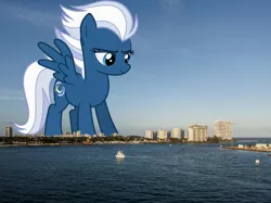 Size: 2343x1757 | Tagged: safe, artist:thegiantponyfan, derpibooru import, night glider, pegasus, pony, female, florida, fort lauderdale, giant pegasus, giant pony, giantess, high res, highrise ponies, image, irl, macro, mare, mega giant, photo, png, ponies in real life, smiling, solo, spread wings, wings