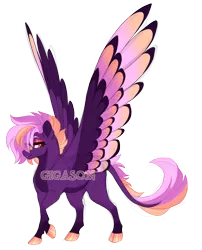 Size: 3400x4200 | Tagged: safe, artist:gigason, derpibooru import, oc, oc:apace, pegasus, pony, colored wings, female, image, magical lesbian spawn, mare, multicolored wings, obtrusive watermark, offspring, parent:cheerilee, parent:spitfire, png, simple background, solo, transparent background, watermark, wings