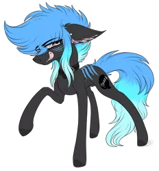Size: 3081x3313 | Tagged: safe, artist:beamybutt, derpibooru import, oc, unofficial characters only, earth pony, pony, collar, ear fluff, earth pony oc, eye clipping through hair, floppy ears, image, licking, licking lips, male, piercing, png, raised hoof, simple background, solo, stallion, tongue out, tongue piercing, transparent background