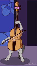 Size: 410x720 | Tagged: safe, artist:stoopedhooy, derpibooru import, octavia melody, earth pony, cello, image, living object, meme, music, musical instrument, not salmon, shitposting, solo, wat, webm, what has science done