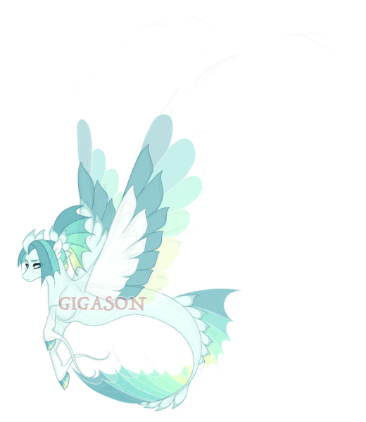 Size: 3900x4500 | Tagged: safe, artist:gigason, derpibooru import, oc, oc:blue lagoon, seapony (g4), absurd resolution, female, image, magical lesbian spawn, obtrusive watermark, offspring, parent:queen novo, parent:vapor trail, png, simple background, solo, transparent background, watermark