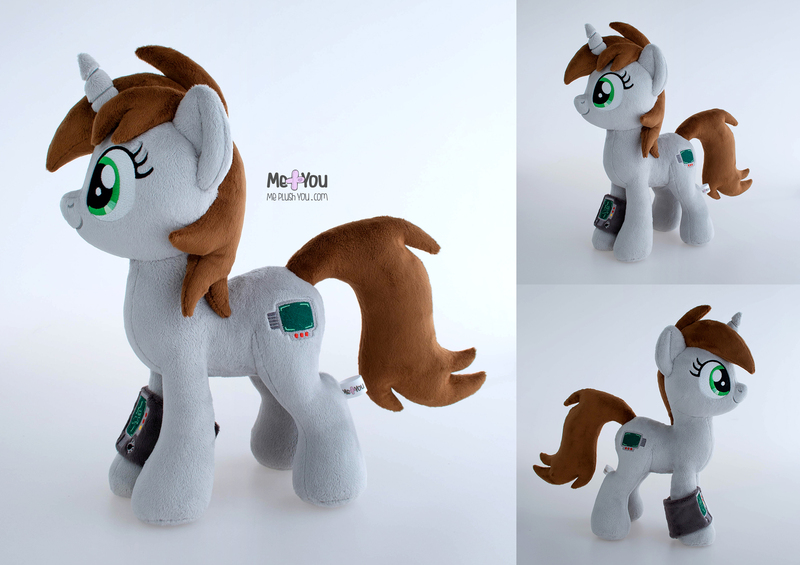 Size: 2200x1555 | Tagged: safe, artist:meplushyou, derpibooru import, oc, oc:littlepip, pony, unicorn, fallout equestria, image, irl, jpeg, photo, pipbuck, plushie, solo