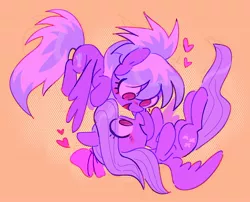 Size: 1846x1495 | Tagged: safe, artist:dawnfire, cloudchaser, flitter, pegasus, pony, blushing, eye clipping through hair, female, flying, heart, image, incest, jpeg, lesbian, looking at each other, mare, open mouth, pegacest, shipping, siblings, sisters, spread wings, wings