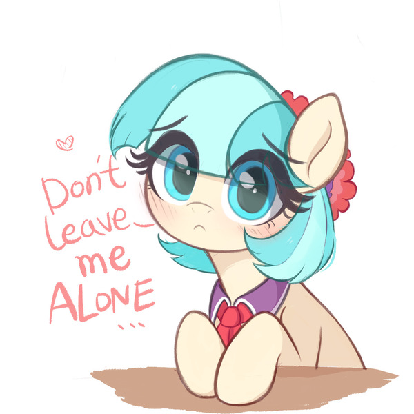 Size: 1284x1284 | Tagged: safe, artist:kqaii, derpibooru import, coco pommel, earth pony, pony, :<, :c, cocobetes, cute, eye clipping through hair, female, frown, image, jpeg, looking at you, mare, simple background, solo, talking to viewer, white background