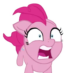 Size: 1280x1321 | Tagged: safe, artist:benpictures1, derpibooru import, pinkie pie, earth pony, pony, my little pony: the movie, cute, diapinkes, ears, female, floppy ears, image, inkscape, mare, png, running, scared, shrunken pupils, simple background, solo, transparent background, vector
