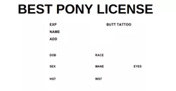 Size: 972x502 | Tagged: safe, derpibooru import, editor:secretbronyx, best pony, best pony license, id card, image, meme template, monochrome, no pony, png, text, text only