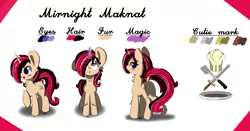 Size: 6780x3550 | Tagged: safe, artist:hisp, derpibooru import, oc, oc:mirnight maknat, unofficial characters only, pony, unicorn, bedroom eyes, butt, chest fluff, cutie mark, image, jpeg, magic, plot, pose, reference sheet, simple background, solo, white background