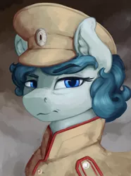 Size: 1560x2100 | Tagged: safe, artist:kelkessel, derpibooru import, oc, oc:alesia snezhnaya, earth pony, pony, equestria at war mod, clothes, female, image, looking at you, military uniform, png, russian empire, solo, unamused, uniform