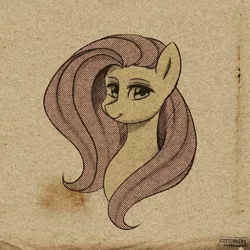 Size: 1920x1920 | Tagged: safe, artist:chickenbrony, derpibooru import, fluttershy, pegasus, pony, halftone, image, jpeg, smiling, solo