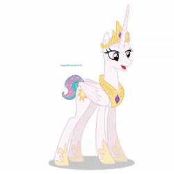 Size: 2048x2048 | Tagged: safe, artist:headshavepony, derpibooru import, princess celestia, alicorn, pony, bald, hairless, headshave, image, jpeg, shaved head, shaved mane, simple background, solo, white background