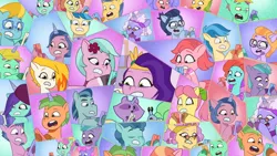 Size: 3410x1920 | Tagged: safe, derpibooru import, screencap, onyx, pipp petals, posey (g5), earth pony, pegasus, pony, unicorn, my little pony: tell your tale, spoiler:g5, spoiler:my little pony: tell your tale, spoiler:tyts01e26, dahlia, eyes closed, female, fifi (g5), flare (g5), g5, high res, image, jazz (g5), jpeg, male, mare, mobile phone, open mouth, pegasnail, phone, puphunt, raccoonicorn, rufus (g5), smartphone, stallion, youtube link