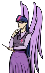 Size: 2000x3200 | Tagged: safe, artist:deroach, derpibooru import, twilight sparkle, twilight sparkle (alicorn), alicorn, human, fanfic, clothes, cutie mark, cutie mark on clothes, equestria project humanized, humanized, image, png, simple background, solo, transparent background, winged humanization, wings