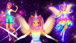 Size: 1280x720 | Tagged: safe, artist:pimikaunicorn, derpibooru import, sunny starscout, alicorn, human, equestria girls, my little pony: a new generation, 3d, artificial horn, artificial wings, augmented, equestria girls-ified, female, g5, g5 to equestria girls, generation leap, horn, image, jpeg, magic, magic horn, magic wings, mmd, pigtails, ponied up, race swap, solo, sunnycorn, super ponied up, transformation, twintails, wings, youtube link, youtube thumbnail