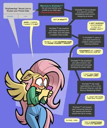 Size: 1250x1500 | Tagged: suggestive, artist:toonbat, derpibooru import, fluttershy, anthro, pegasus, blackmail, blushing, dubious consent, flustered, image, mobile phone, panic, patreon, patreon reward, phone, png, shipper on deck, smartphone, spread wings, submissive, wingboner, wings