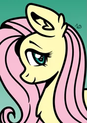 Size: 595x842 | Tagged: safe, artist:nightydream, derpibooru import, fluttershy, pony, bust, image, png, portrait, solo