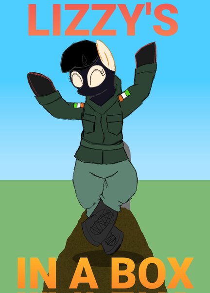 Size: 1473x2048 | Tagged: safe, artist:legendoflink, derpibooru import, ira, earth pony, army beret, balaclava, beret, bipedal, boots, clothes, dancing, eyes closed, grave, grave dancing, hat, image, irish, irish jig, irish republican army, jig, jpeg, politics, queen elizabeth ii, shoes, simple background, smiling, text