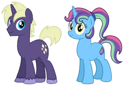 Size: 4158x2910 | Tagged: safe, artist:aleximusprime, derpibooru import, oc, oc:aurora shine, oc:aurora shine (mlsiad), oc:midnight hue, unofficial characters only, unicorn, flurry heart's story, father, female, horn, husband and wife, image, male, mother, mother and father, my little sister is a dragon, parent, png, ponytail, unicorn oc