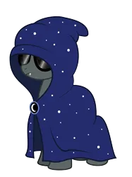 Size: 2200x2934 | Tagged: safe, artist:aleximusprime, derpibooru import, oc, unofficial characters only, flurry heart's story, cloak, cloaked, clothes, cultist, fangs, female, hood, image, moon, my little sister is a dragon, mystery, png, stars, sunglasses, teaser, teeth