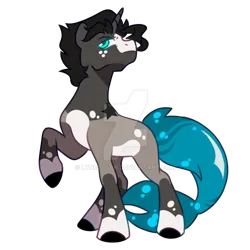 Size: 1024x1024 | Tagged: safe, artist:lynesssan, derpibooru import, oc, oc:ocean waves, unofficial characters only, pony, unicorn, deviantart watermark, image, male, obtrusive watermark, png, simple background, solo, stallion, transparent background, watermark