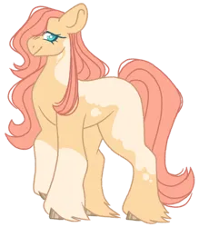 Size: 837x955 | Tagged: safe, artist:pixiesimm, derpibooru import, oc, unofficial characters only, earth pony, pony, coat markings, earth pony oc, female, freckles, image, mare, offspring, parent:big macintosh, parent:fluttershy, parents:fluttermac, png, simple background, transparent background, unshorn fetlocks