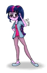 Size: 1103x1717 | Tagged: safe, artist:ro994, derpibooru import, sci-twi, twilight sparkle, equestria girls, clothes, female, image, jpeg, simple background, smiling, solo, white background