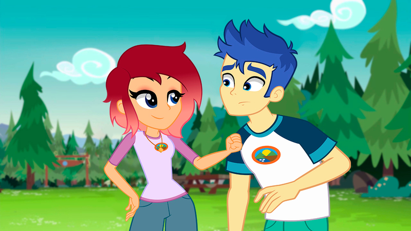 Size: 1280x720 | Tagged: safe, artist:ro994, derpibooru import, flash sentry, oc, oc:rose gold, equestria girls, camp everfree, camp everfree outfits, equestria girls oc, female, image, jpeg, male