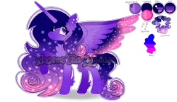 Size: 5680x3264 | Tagged: safe, artist:arctusthegoddess, derpibooru import, oc, alicorn, pony, alicornoc, art, bio, blue, digital art, drawing, galaxy themed, graident, happy, image, long hair, ms paint, my little pony, paint tool sai, pink, png, pose, princess, purple, reference sheet, sparkles, stars, tenebrisfamily, winged hooves