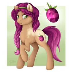 Size: 2500x2500 | Tagged: safe, artist:puggie, derpibooru import, oc, oc:gem berry, earth pony, pony, image, png, solo