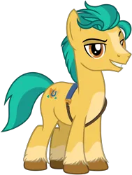 Size: 3908x5161 | Tagged: safe, artist:emeraldblast63, derpibooru import, hitch trailblazer, earth pony, pony, g4, g5, g5 to g4, generation leap, image, lidded eyes, male, png, simple background, smiling, solo, stallion, transparent background, vector