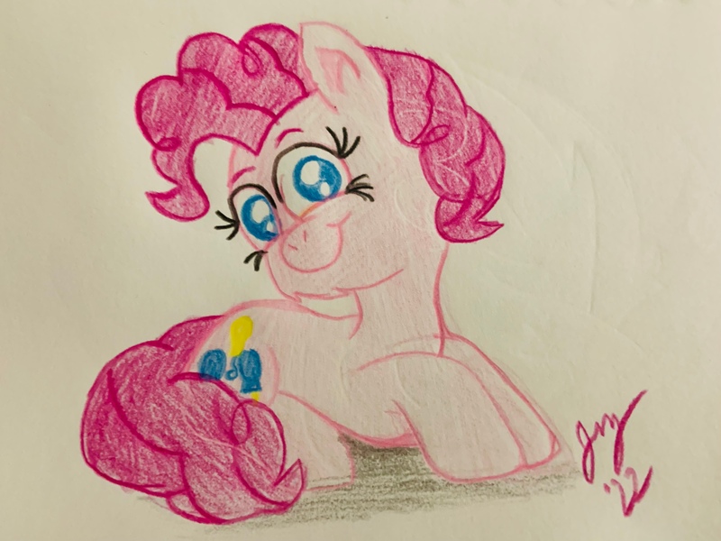 Size: 3814x2860 | Tagged: safe, artist:jesslmc16, derpibooru import, pinkie pie, earth pony, colored, colored pencil drawing, colored pencils, image, jpeg, traditional art